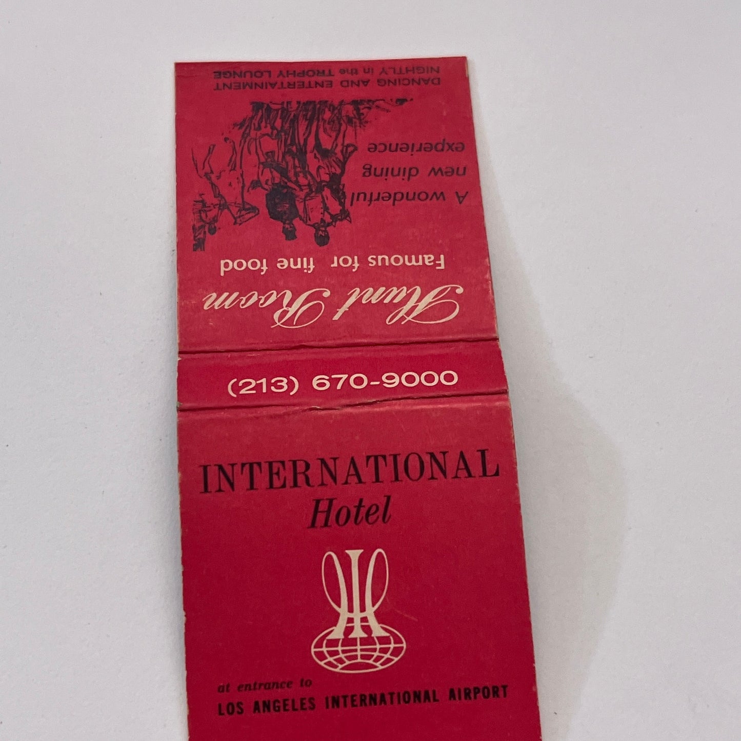 International Hotel Hunt Room Los Angeles CA Vintage Matchbook Cover MM3-5