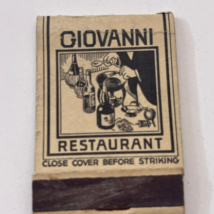 Giovanni Restaurant 66 E. 55th St NYC Vintage Matchbook Cover TB8-MB-9