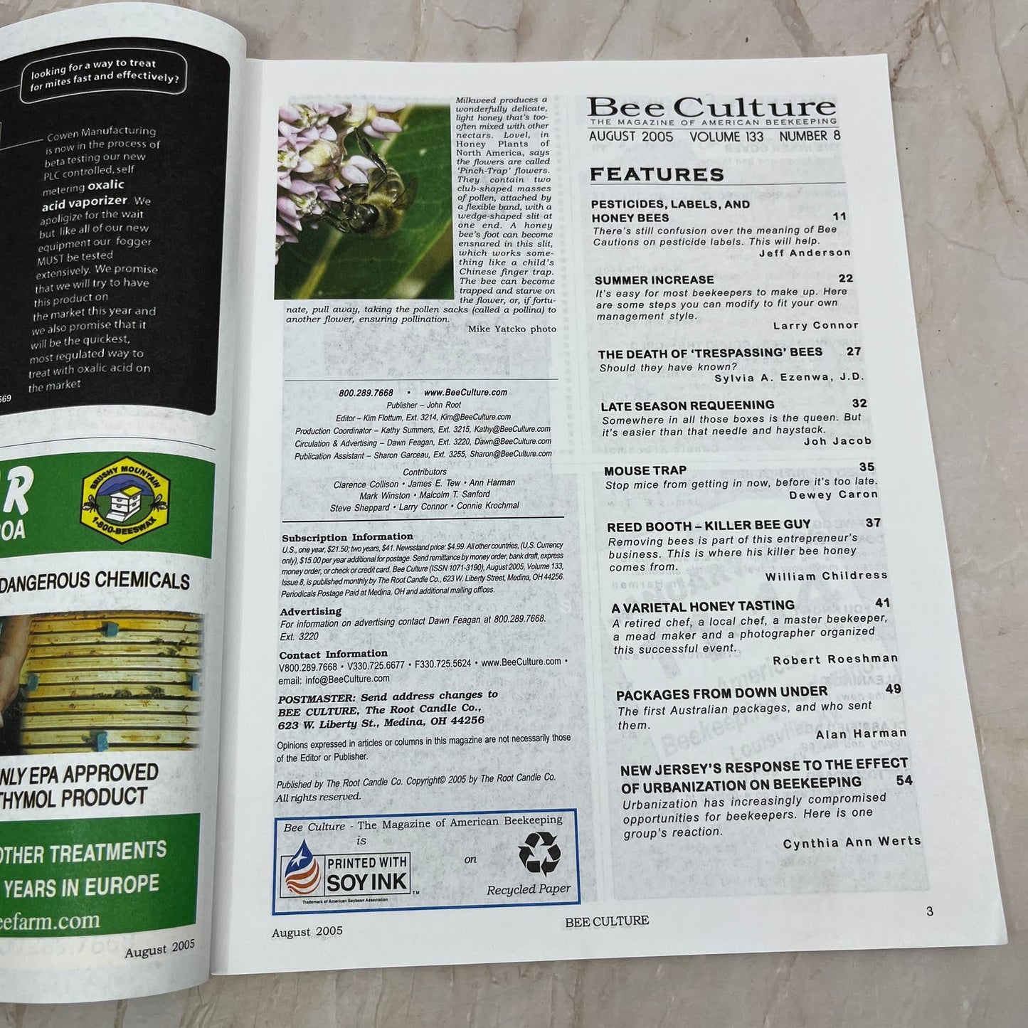 2005 Aug Bee Culture Magazine - Magazine of American Beekeeping M7