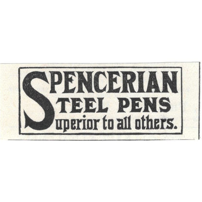 Spencerian Steel Pens c1890 Victorian Ad AE9-CH1
