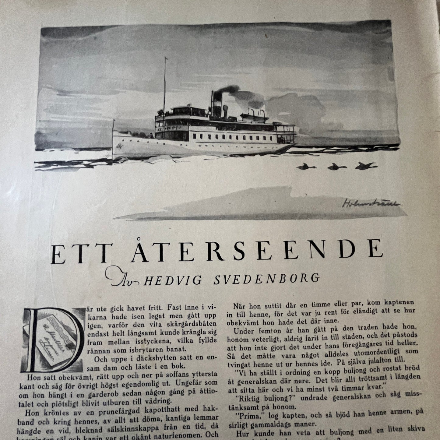 Ett Återseende by Hedvig Svedenborg 2 Pages 1924 Swedish Story V27-4