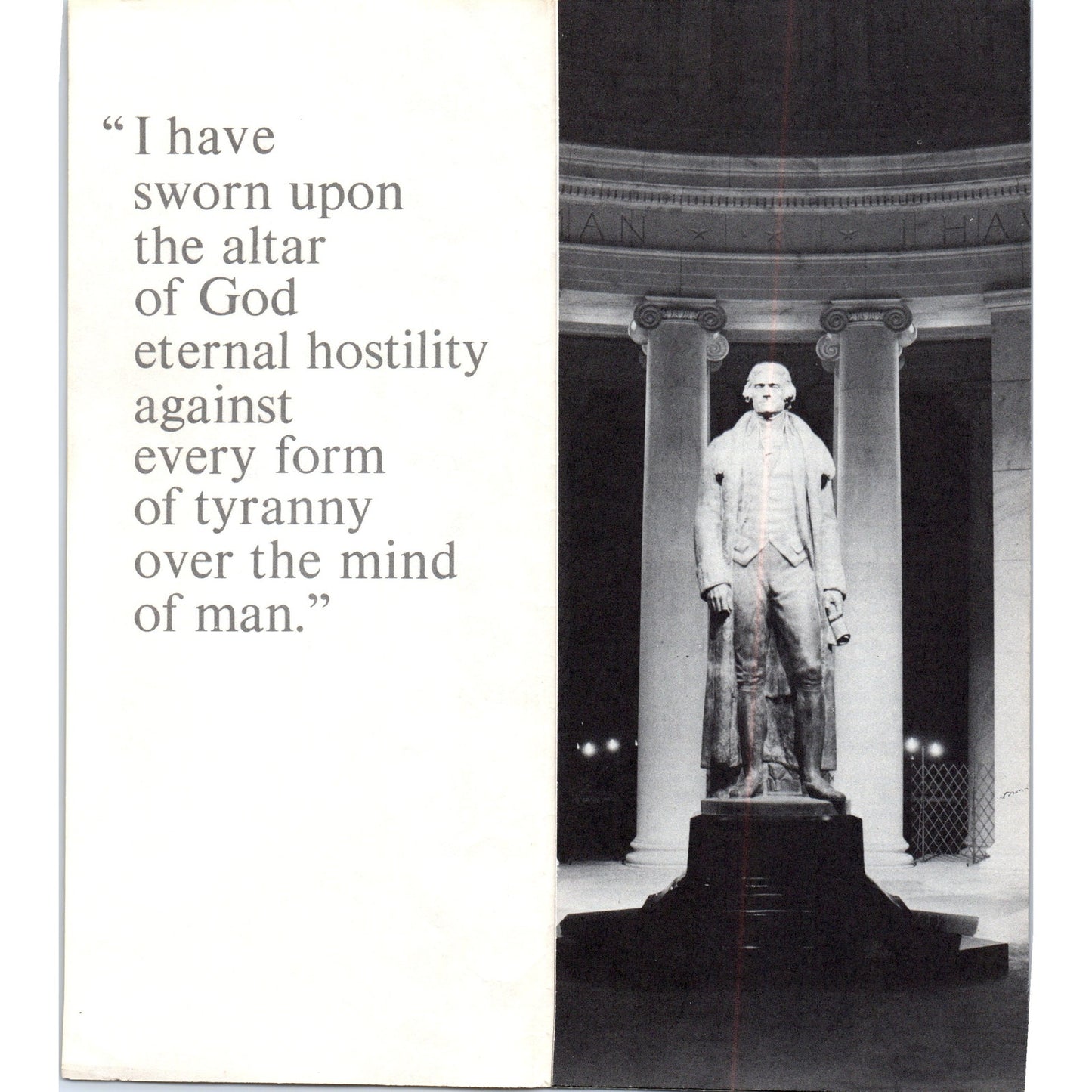 1970s Thomas Jefferson Memorial Washington DC Fold Out Brochure TF4-BB