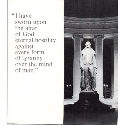 1970s Thomas Jefferson Memorial Washington DC Fold Out Brochure TF4-BB