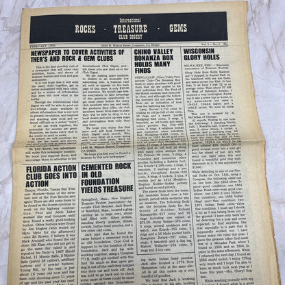 1976 Feb - International Treasure Club Digest - Treasure Hunting Gems Rocks M18