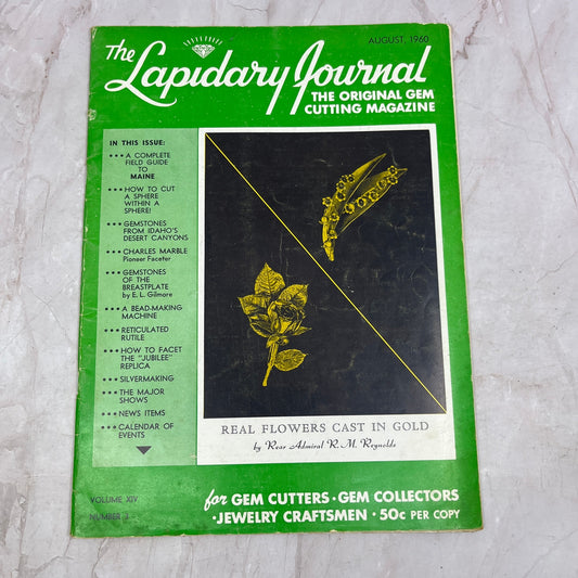 Real Flowers Cast in Gold Rear Admiral R.M. Reynolds - Lapidary Journal Magazine - Aug 1960 M23-2