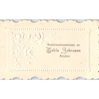 Vintage Tekla Svensson Ettebro Die Cut Embossed Swedish Calling Card AE2