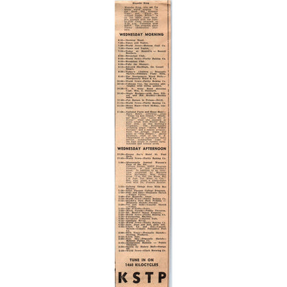KSTP NBC Radio Schedule Minnesota 1935 Minneapolis Journal Article AE7-N4