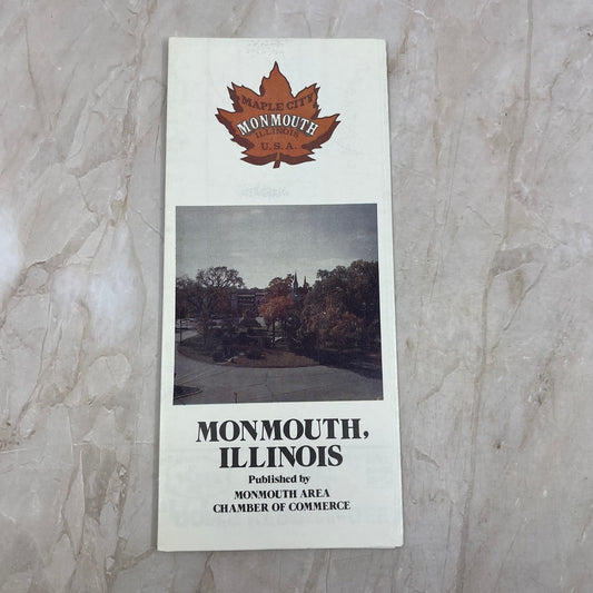 1983 Monmouth Illinois Maple City Fold Out Map and Travel Brochure TI8-S3