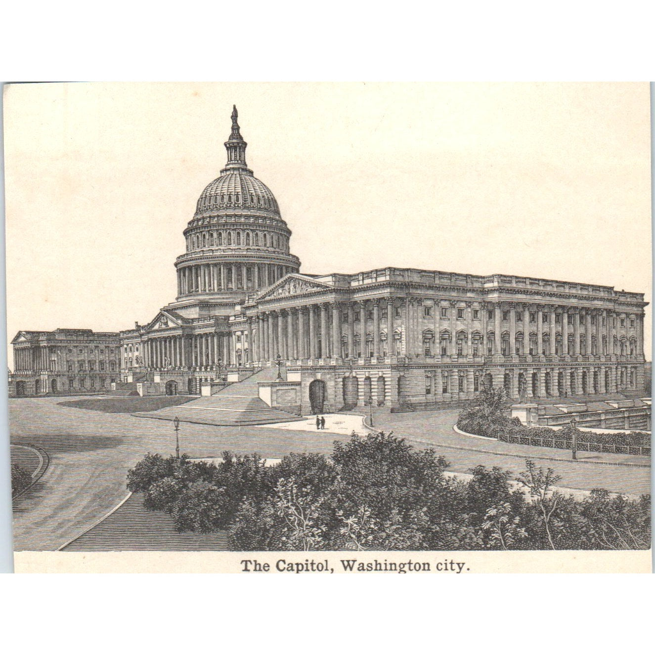 The Capitol at Washington City 1901 Engraving AF2-P3