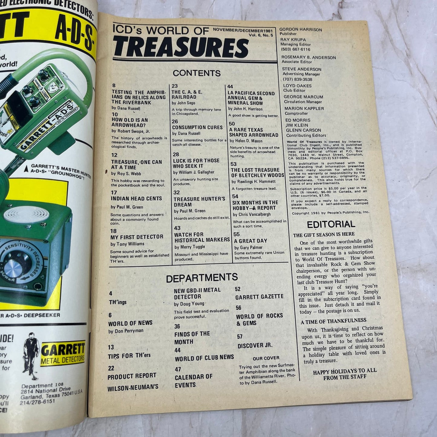 1981 Dec - ICD World of Treasures Magazine - Treasure Hunting Gold Rocks M16