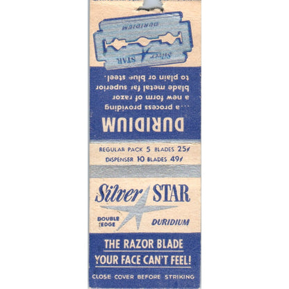Silver Star Duridium Razor Blades Vintage Matchbook Cover SD4-Y1