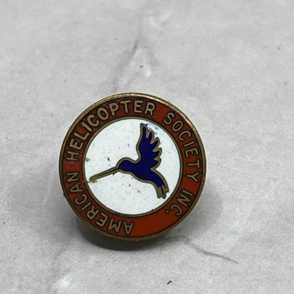 Vintage American Helicopter Society Inc Hummingbird Enamel Pinback Button SB7