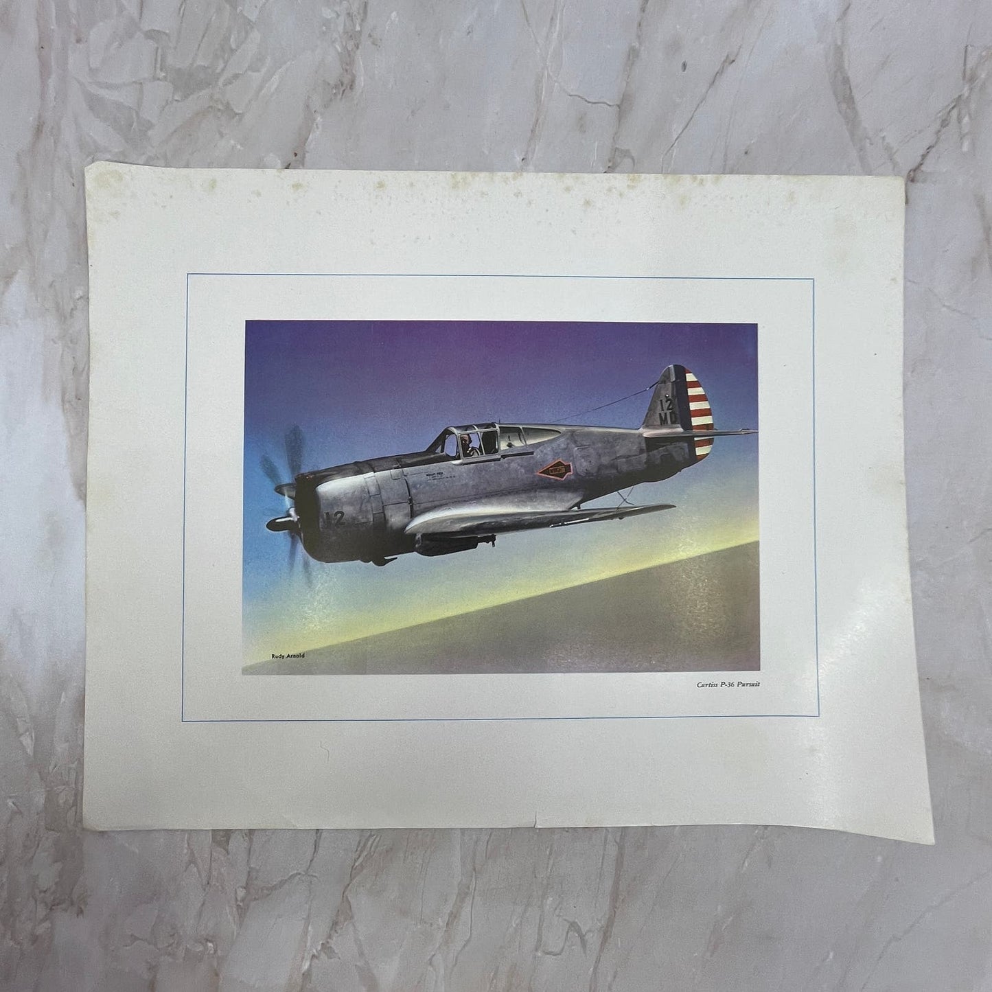 The Curtiss P-36 Pursuit Vintage Print 10.5x13 FL6-4