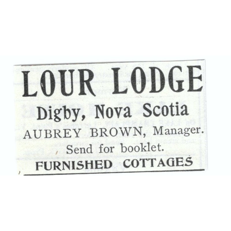 Lour Lodge Digby Nova Scotia Aubrey Brown 1903 Magazine Ad AF7-SS2