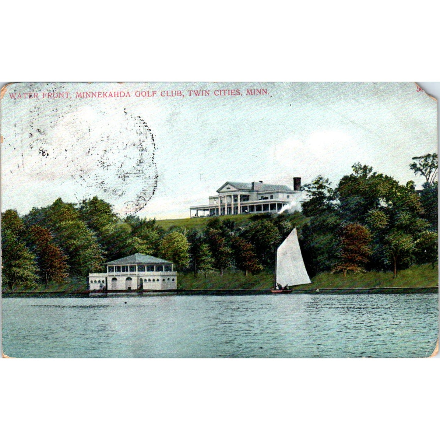 c1910 Water Front Minnekahda Golf Club Twin Cities MN Vintage Postcard PD1
