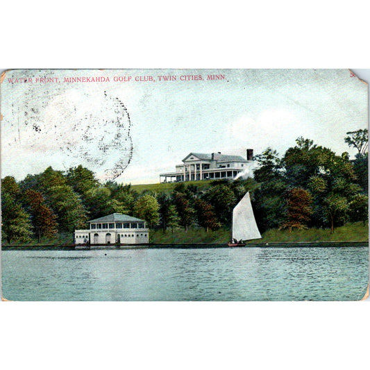 c1910 Water Front Minnekahda Golf Club Twin Cities MN Vintage Postcard PD1