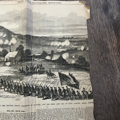 Battle of Slaughter Mountain West Virginia Original 1863 Civil War Engraving C69