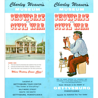 1970s Charley Weaver's Museum Showcase of the Civil War Gettysburg PA TF4-BB