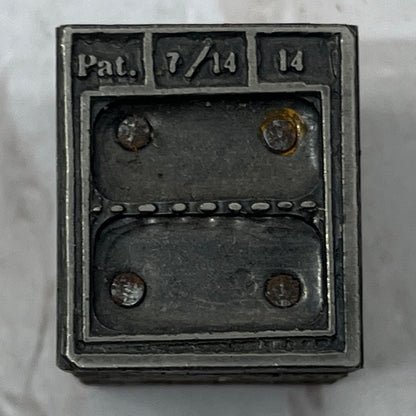 Pat 7 1/4 14 - Vintage Letterpress Printers Block Plate TG8