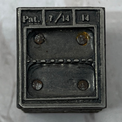 Pat 7 1/4 14 - Vintage Letterpress Printers Block Plate TK3