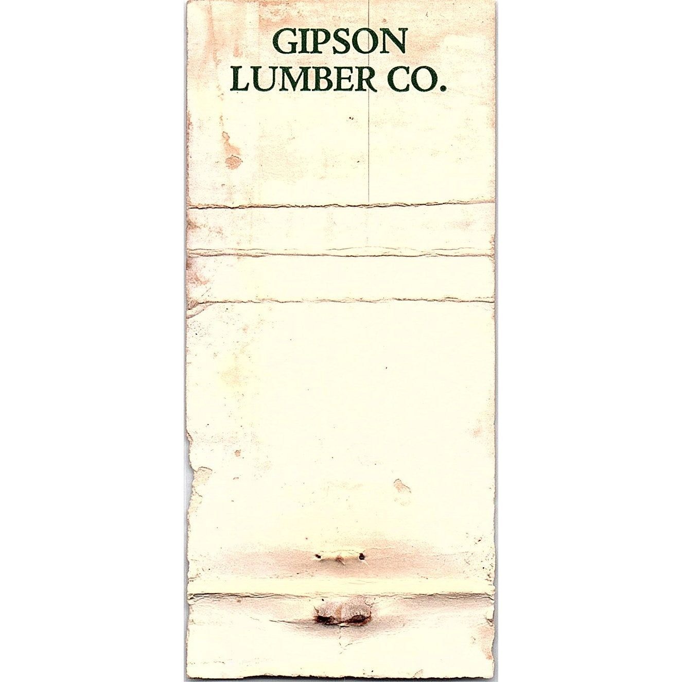 Roasting Apples on Christmas Eve Gipson Lumber Co Vintage Matchbook Cover ML1-8