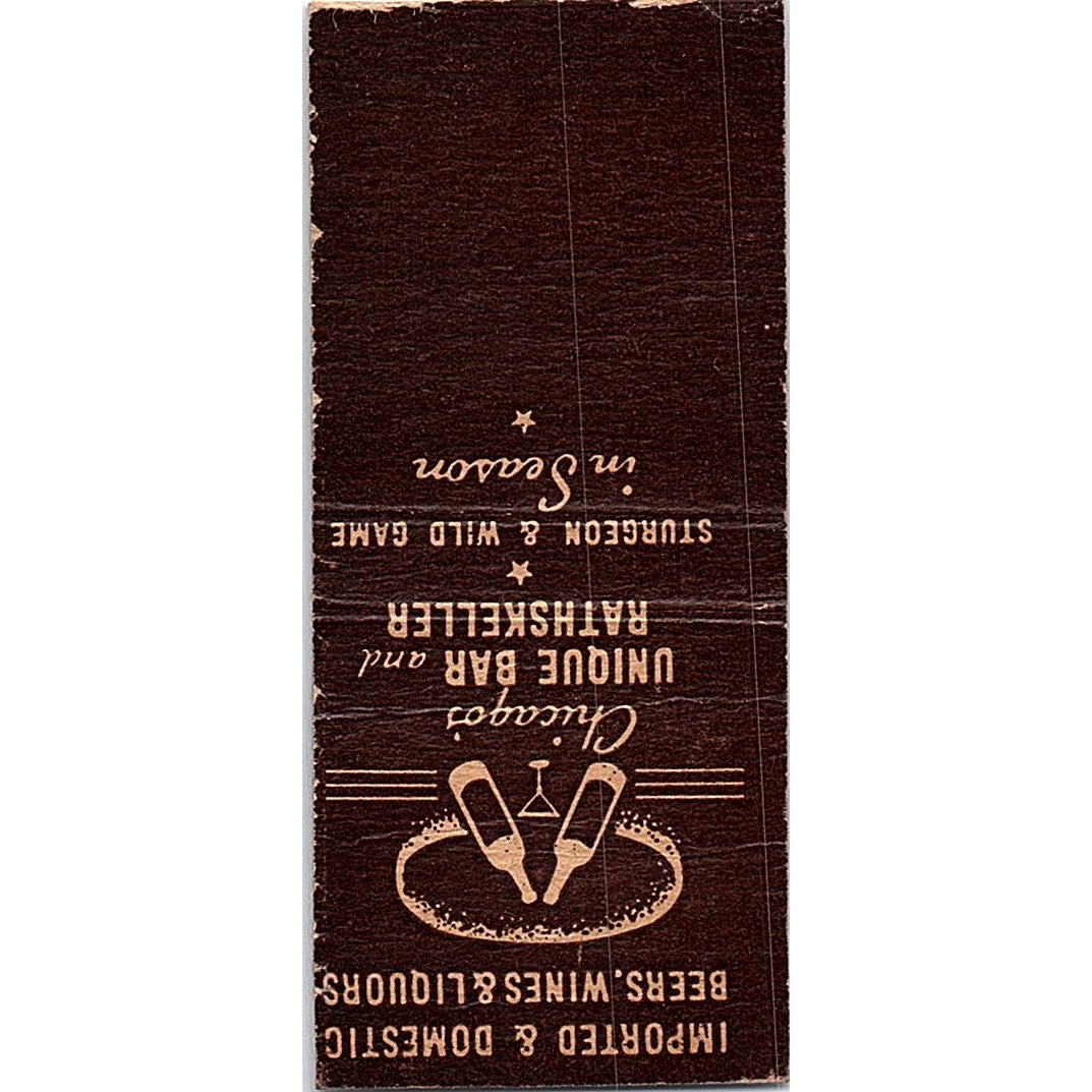 Cafe Bohemia Game Foods Adams & Clinton Vintage Matchbook Cover SF3-Y8