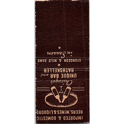 Cafe Bohemia Game Foods Adams & Clinton Vintage Matchbook Cover SF3-Y8