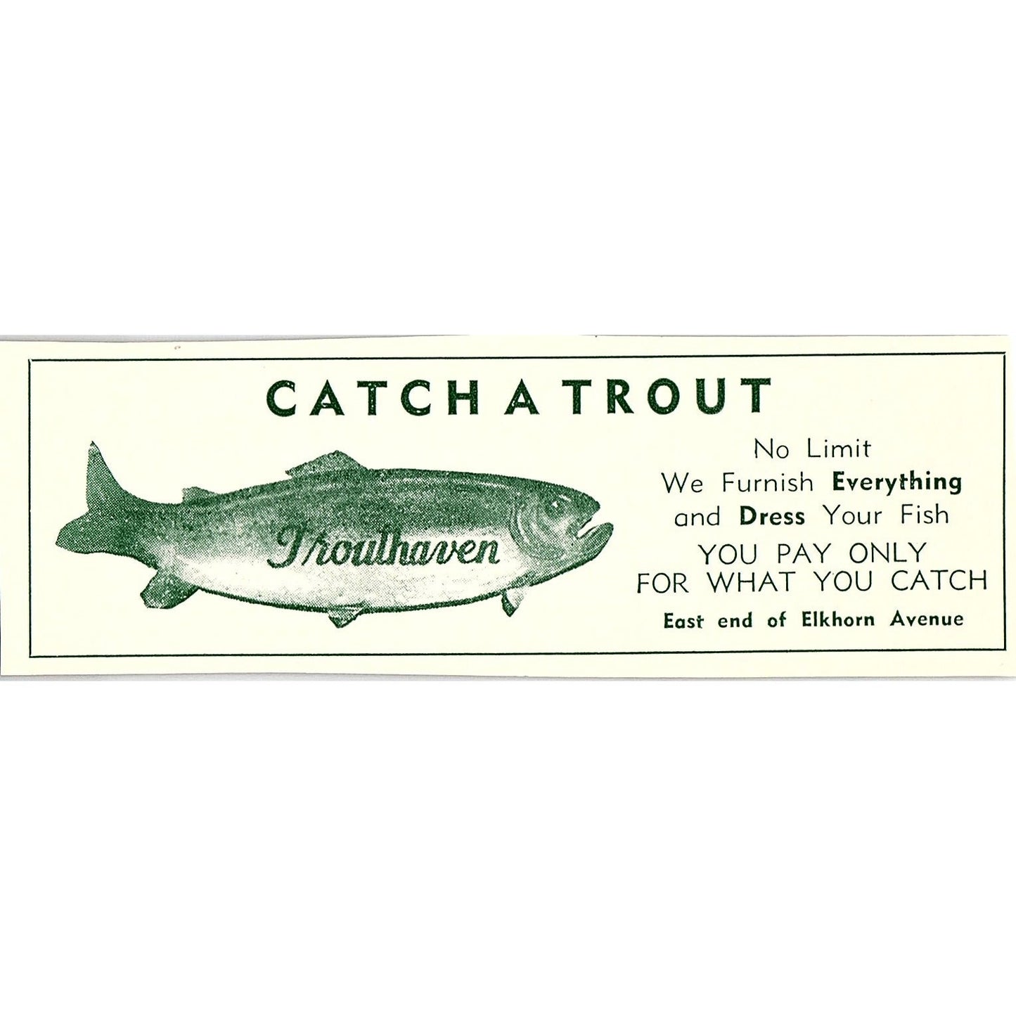 Trouthaven Trout Fishing, The Dude Drive-In Carl Roby 1957 Estes Park CO AG4-M1