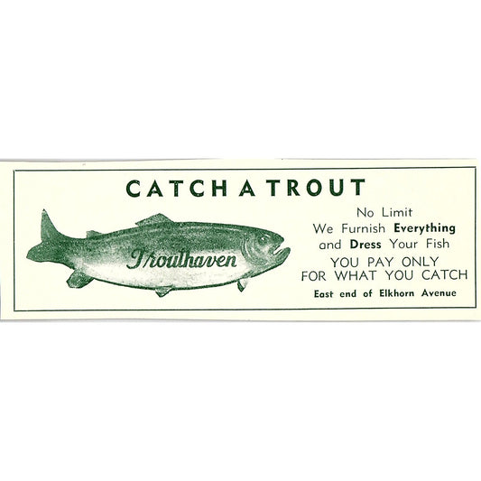 Trouthaven Trout Fishing, The Dude Drive-In Carl Roby 1957 Estes Park CO AG4-M1