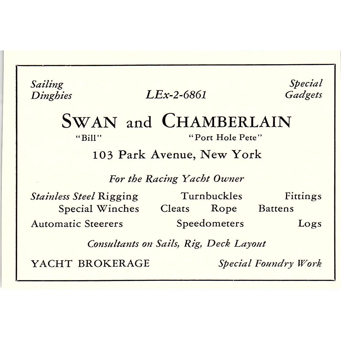 Old Town Canoe Co ME, Bill Swan Pete Chamberlain Yacht Brokers 1932 Ad AG2-M19