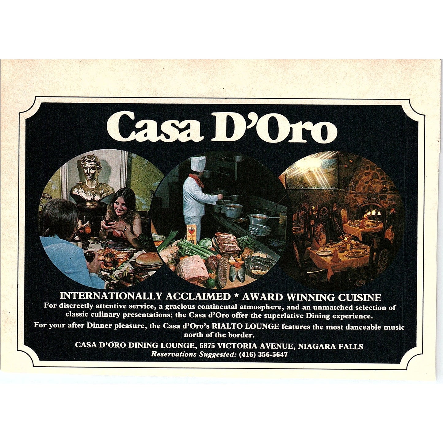 Casa D'Oro Dining Lounge Award Winning Cuisine Niagara Falls ON SAG4-3