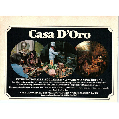 Casa D'Oro Dining Lounge Award Winning Cuisine Niagara Falls ON SAG4-3