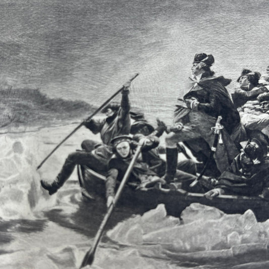 1898 Engraving Washington Crossing the Delaware American Statesmen 5x7" AE4