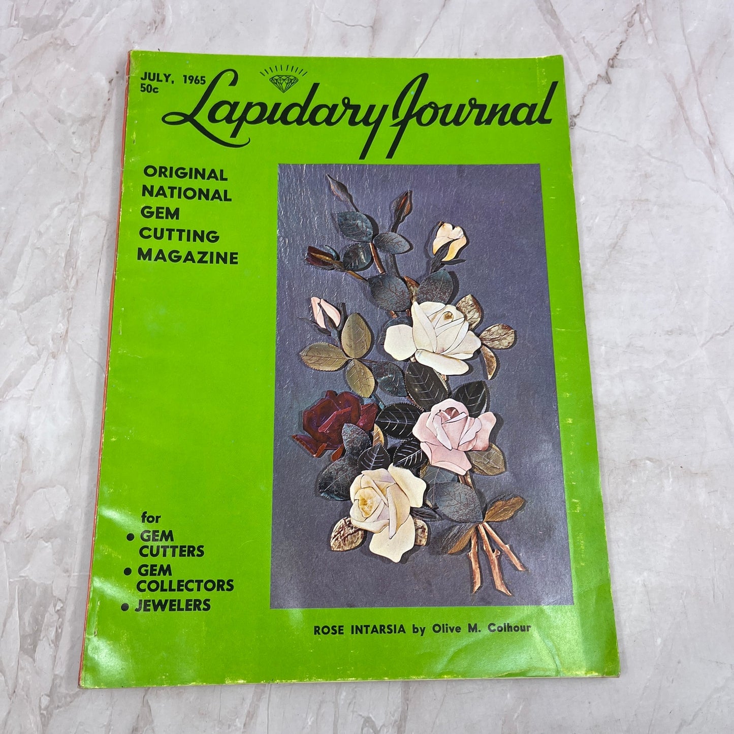 Rose Intrisa Olive M. Colhour - Lapidary Journal Magazine - Jul 1965 M25