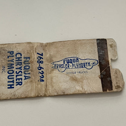 Fuqua Chrysler Plymouth Dunkirk Indiana Vintage Matchbook MB59-1