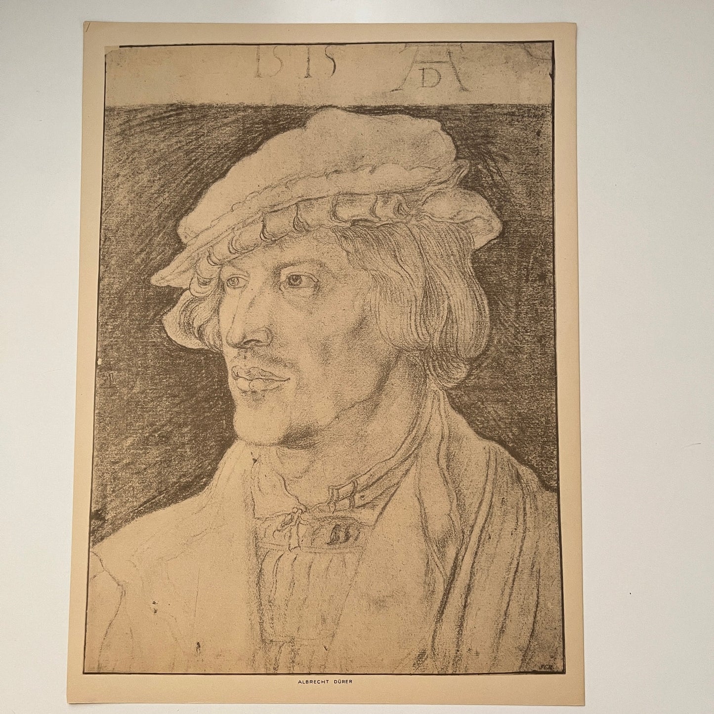 Portrait of a Man - Albrecht Dürer - 1936 Art Print Plate 11.5x15.75" V37-2