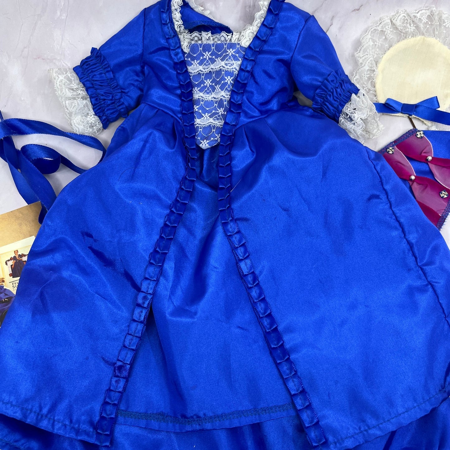 Original Felicity Merriman American Girl Christmas Gown, Stomachers,Choker & Cap