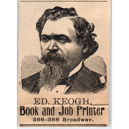 Ed Keogh Book and Job Printer Broadway Milwaukee 1898 Newspaper Clip AF7-SS9