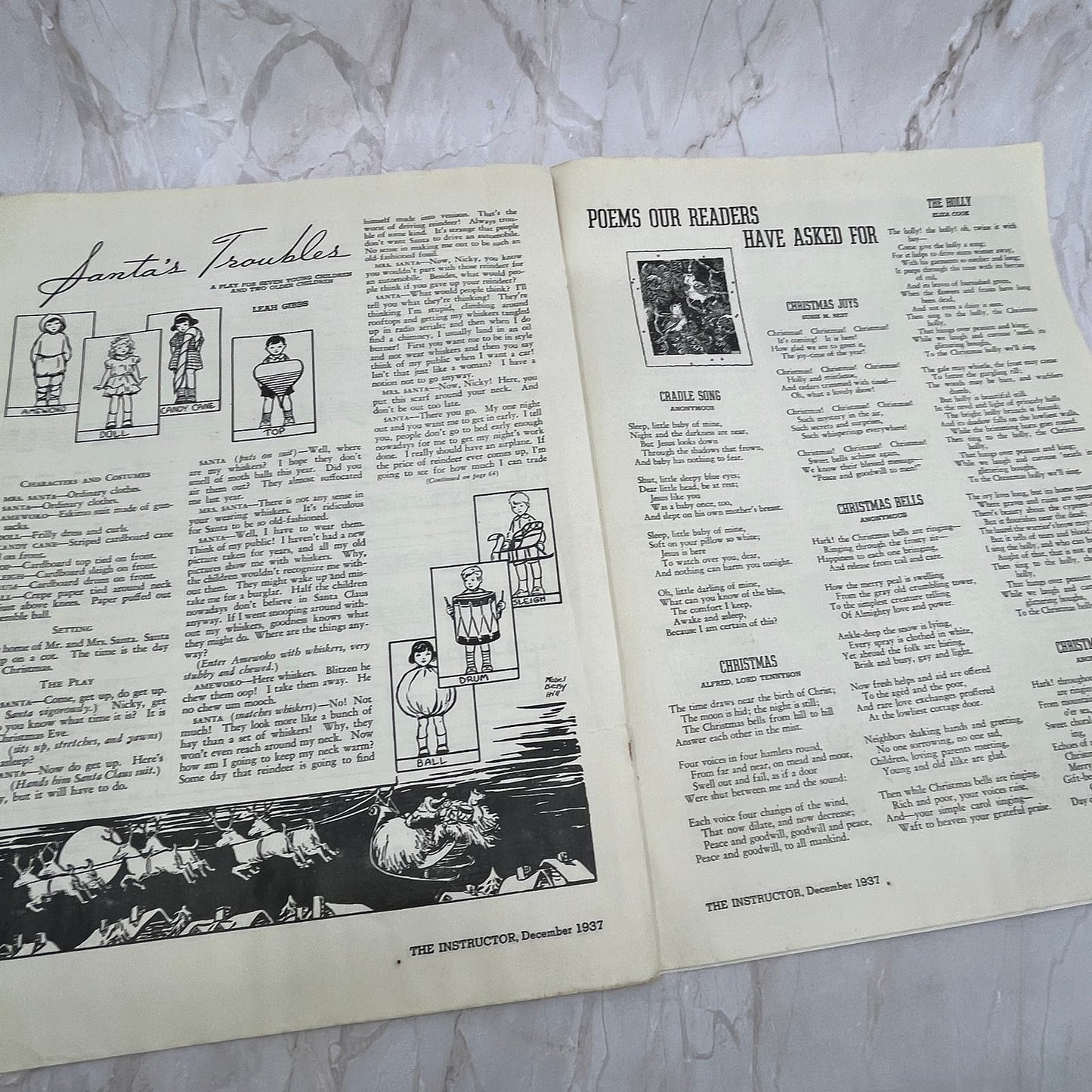 1937 All Grades Students Christmas Program Crafts Instructor Magazine Clip FL6-2