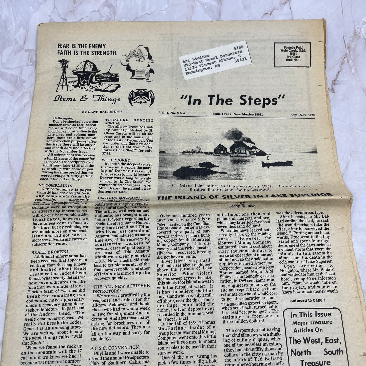 1979 Nov - In the Steps of the Treasure Hunter Newspaper - Mule Creek NM M11