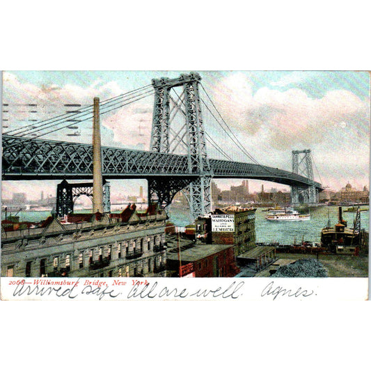 1907 Williamsburg Bridge New York Original Postcard PC10