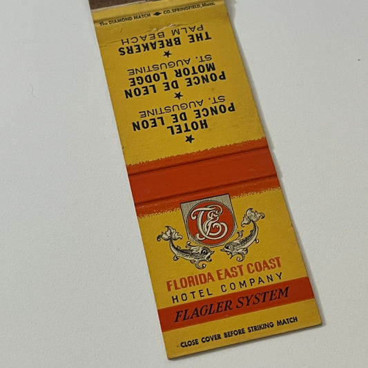 Florida East Coast Hotel Company St. Augustine Vintage Matchbook Cover TB6-MB2-5