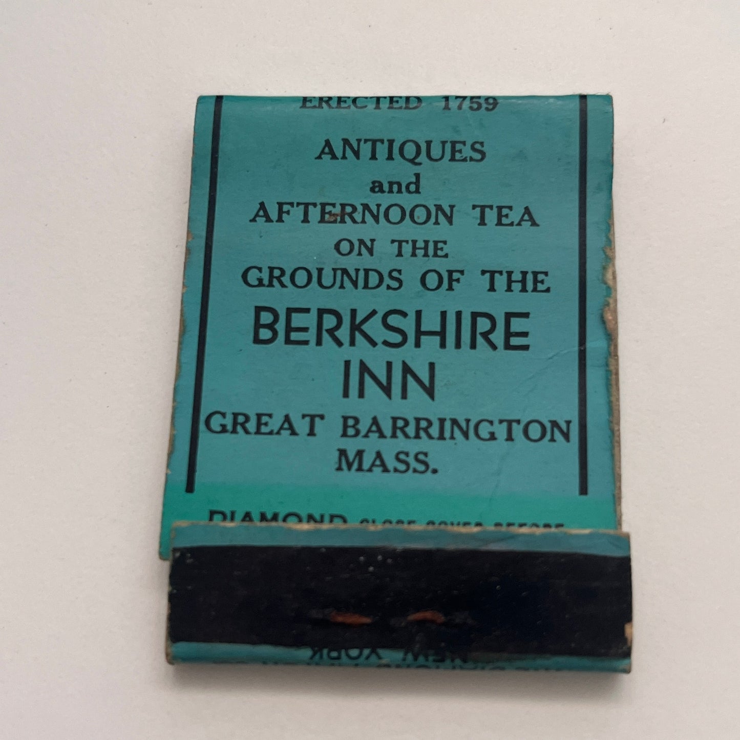 Berkshire Inn Great Barrington MA Vintage Matchbook Cover TB8-MB-6