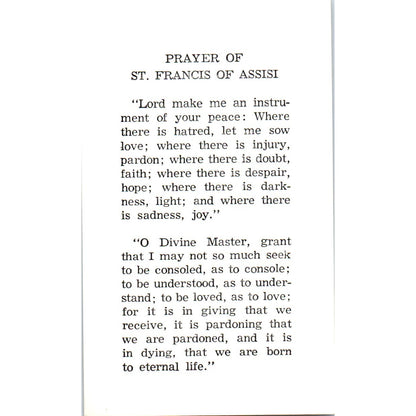 1982 Rev. Gervase J. Brinkman Funeral Prayer Card St. Francis Prayer TH2-PC1