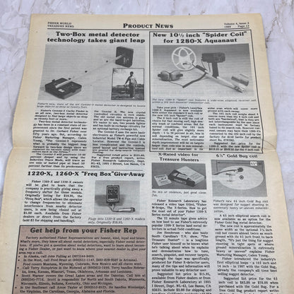 1989 Vol 4 No 3 Fisher M-Scope World Treasure News Newspaper Metal Detectors M20