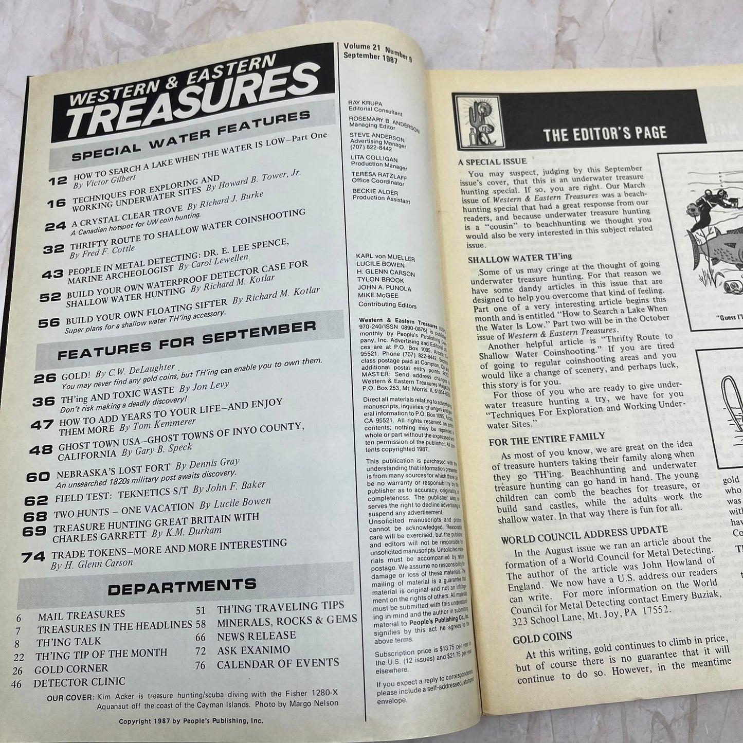 1987 Sept - Western & Eastern Treasures Magazine - Treasure Hunting Gold M12