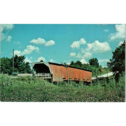 Holliwell Bridge Winterset Iowa Vintage Covered Bridge Postcard PC16
