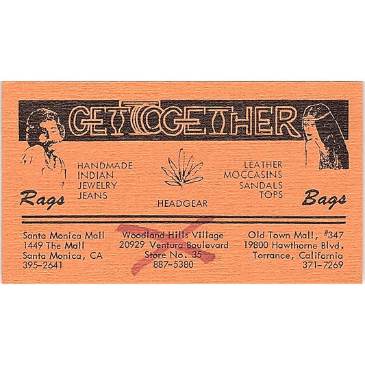 Get Together Handmade Indian Jewelry Jeans Torrance CA Business Card SF3-B4