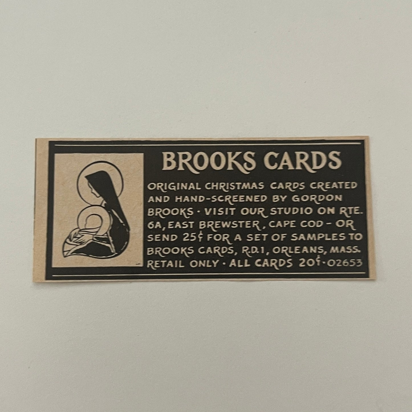 Brooks Cards Hand-Screened by Gordon Brooks Orlens MA 1971 Magazine Ad SAG4-S18