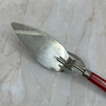 Vtg Red Bakelite Handled Pronged Cake Knife Pie Pastry Server 1930's TH5